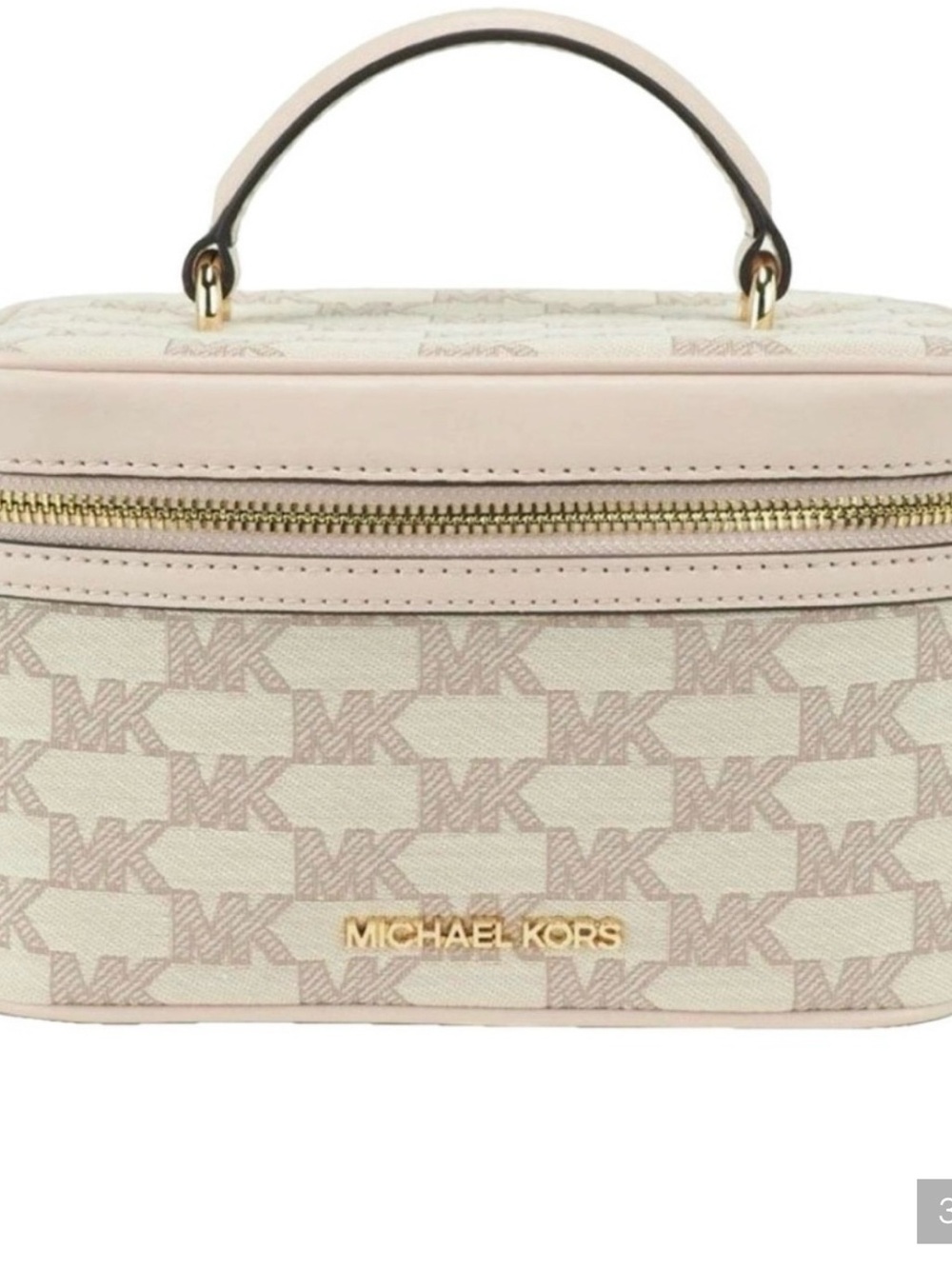 Michael Kors Light Pink Logo Vanity cosmetic bag with adjustable strap - Picture 2 of 8